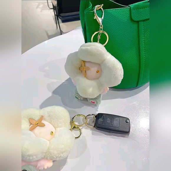 Monogram Bag or Purse Plushy Keychain Charm - WHITE FACE - Picture 6 of 6